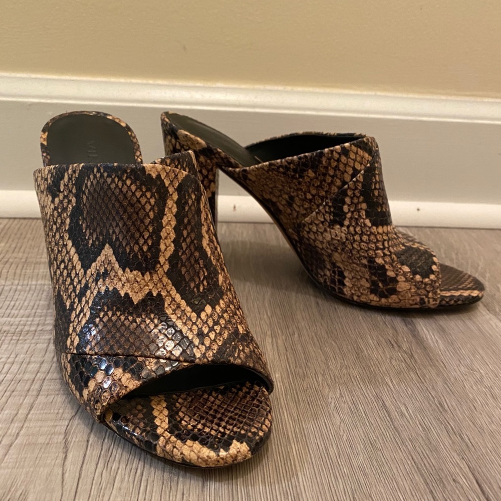 Vince snakeskin slides